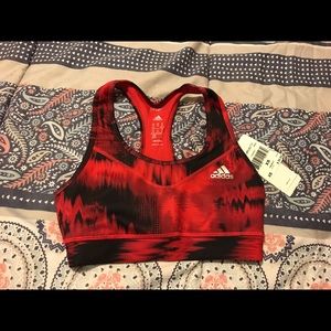 Adidas sports bra climate red/black size XS
